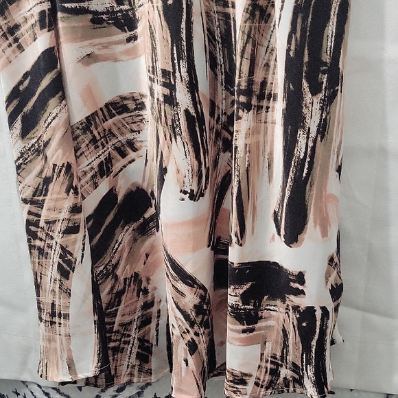 DKNY Women's Ruched Pink Multi -print Maxi Skirt Size 12 - Picture 4 of 11